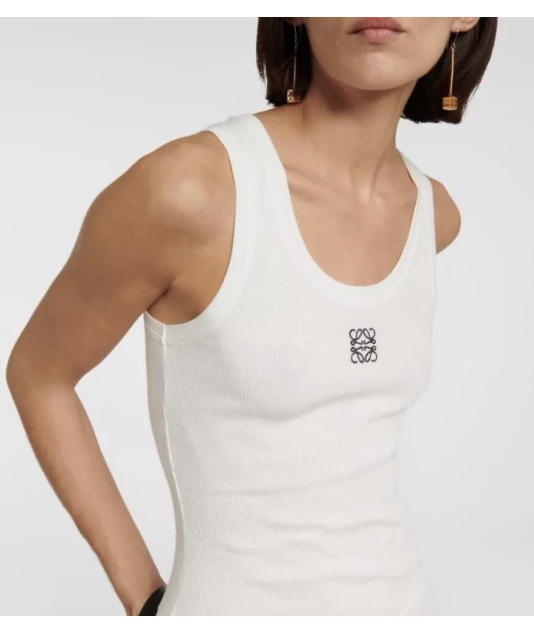 LOEWE Белая хлопковая майка, фото 6