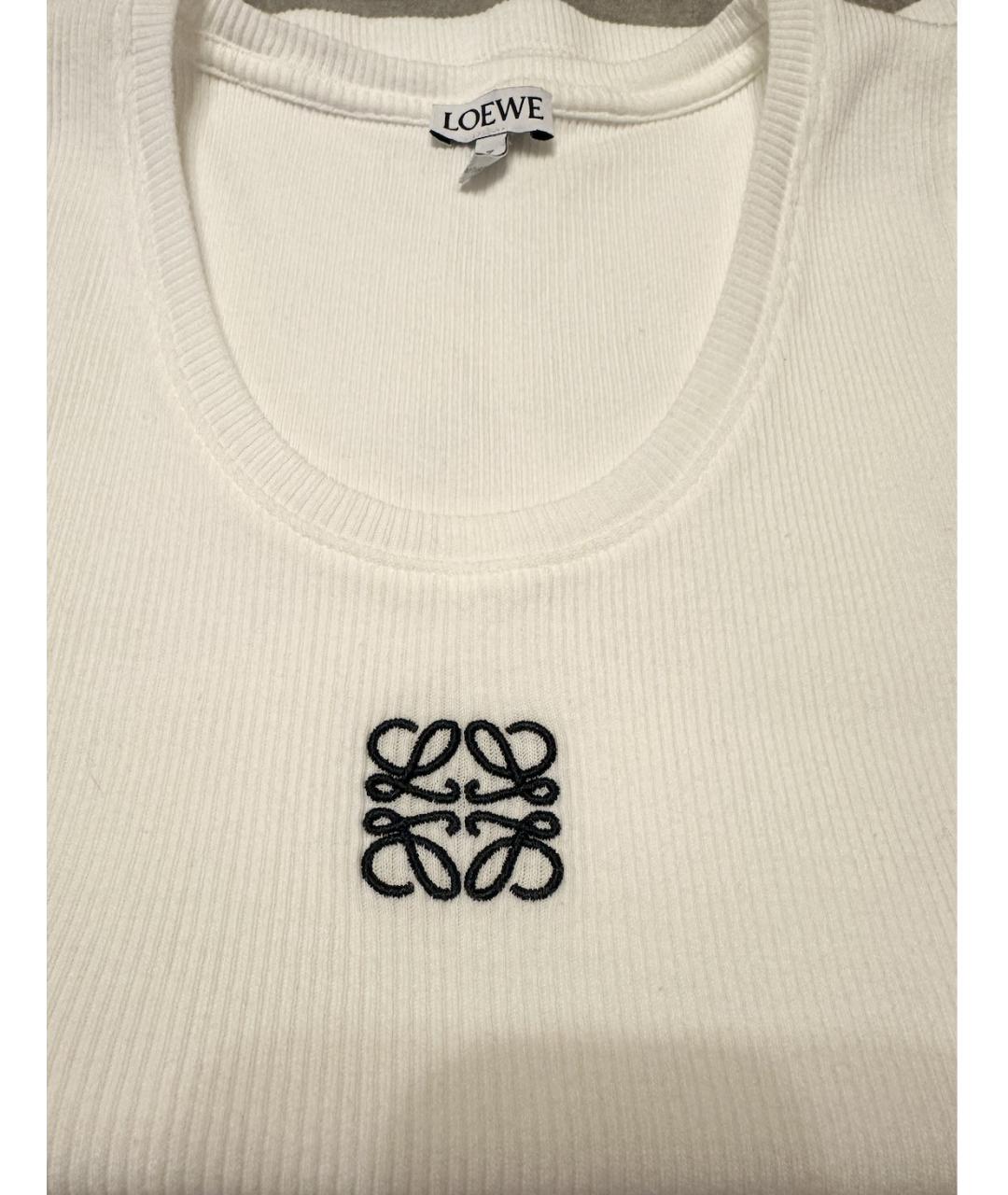 LOEWE Белая хлопковая майка, фото 4