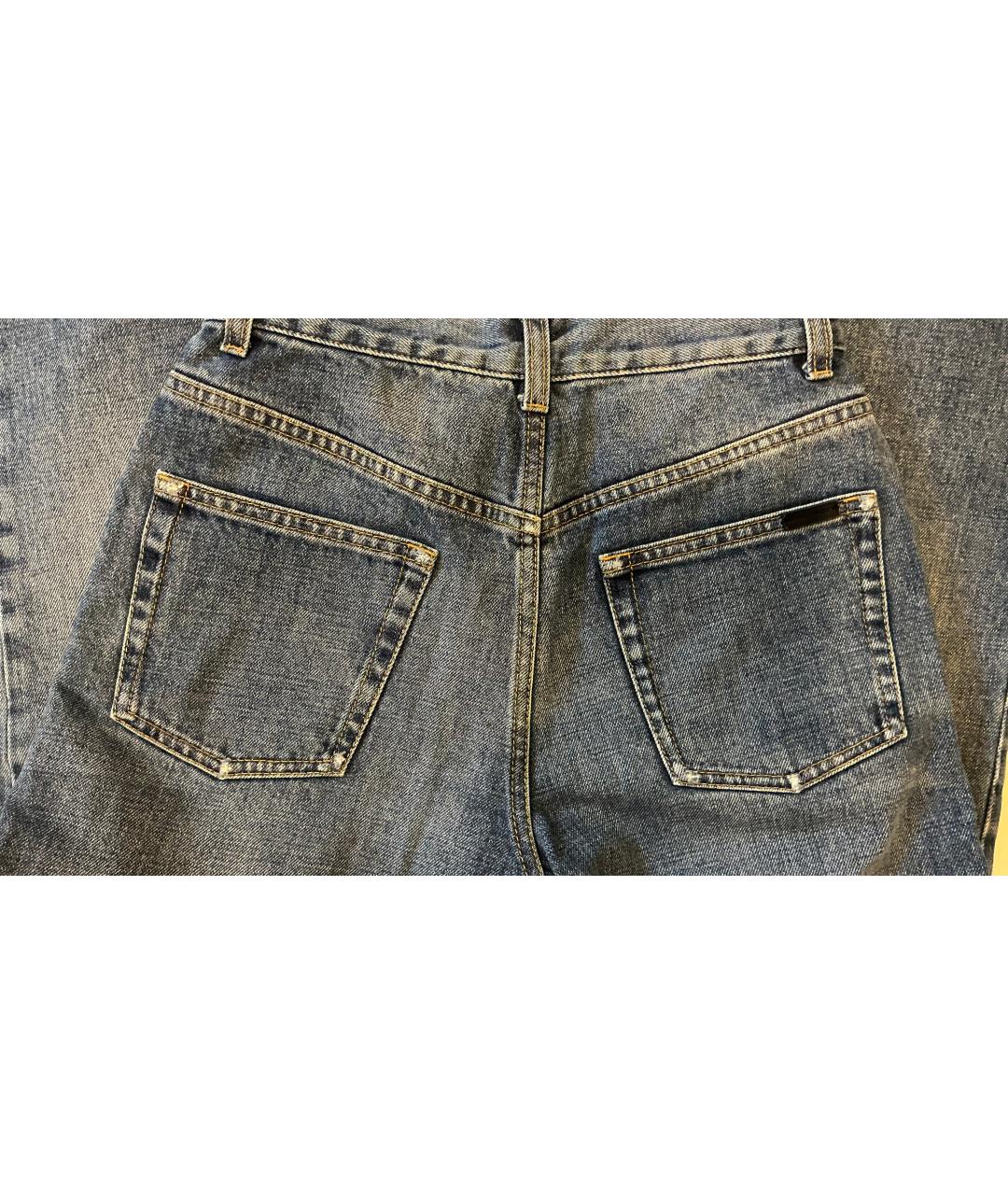 SAINT LAURENT Синие хлопковые прямые джинсы, фото 4
