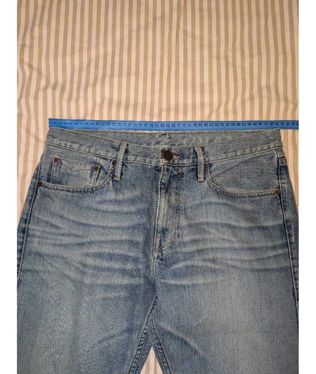 BURBERRY Голубые хлопковые прямые джинсы, фото 6