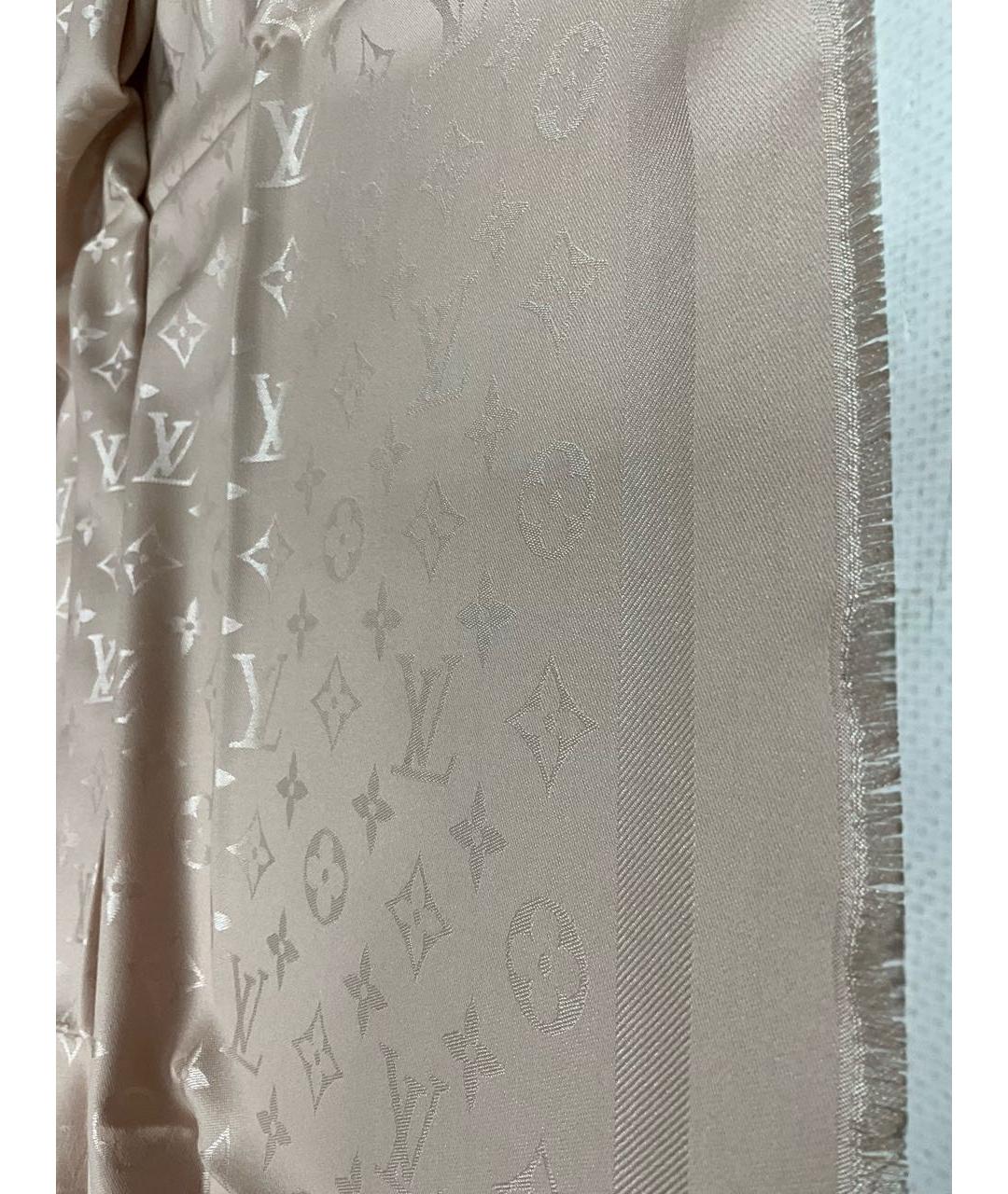 LOUIS VUITTON Бежевый шерстяной платок, фото 3