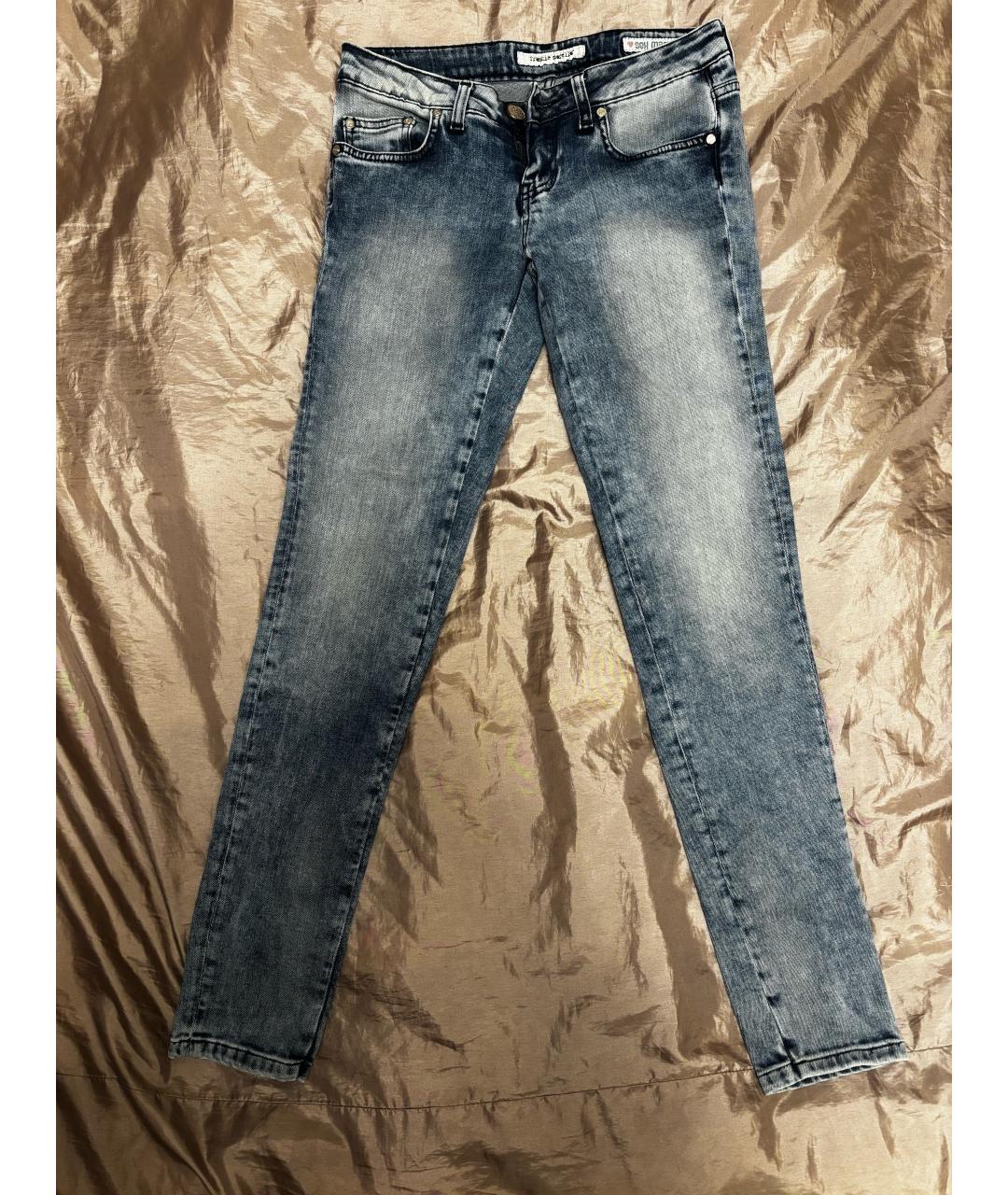 THE FRANKIE SHOP Синие хлопко-эластановые джинсы слим, фото 10