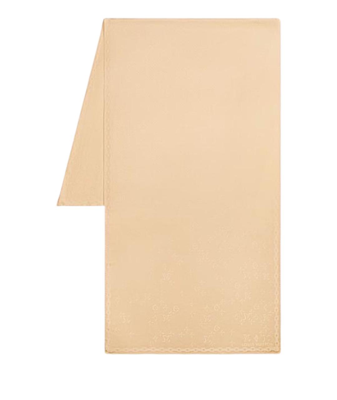 LOUIS VUITTON Бежевый шелковый шарф, фото 1