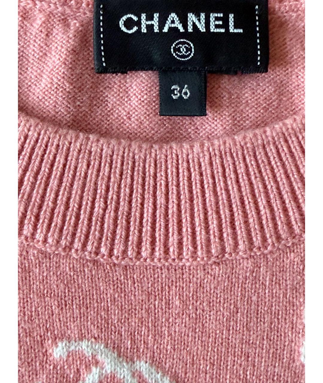 CHANEL Розовый кашемировый джемпер / свитер, фото 3