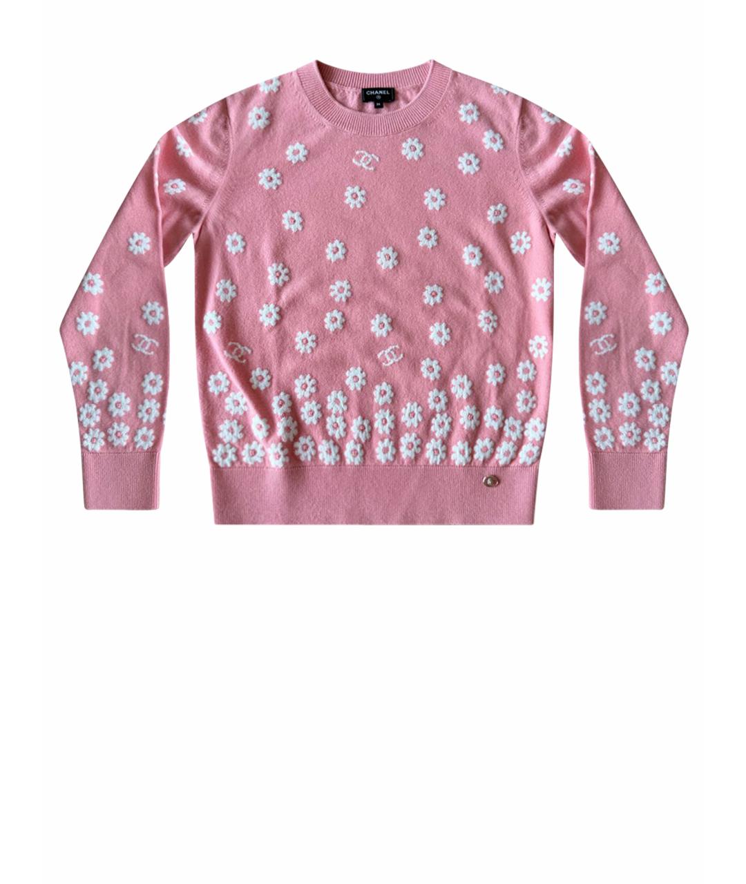 CHANEL Розовый кашемировый джемпер / свитер, фото 1