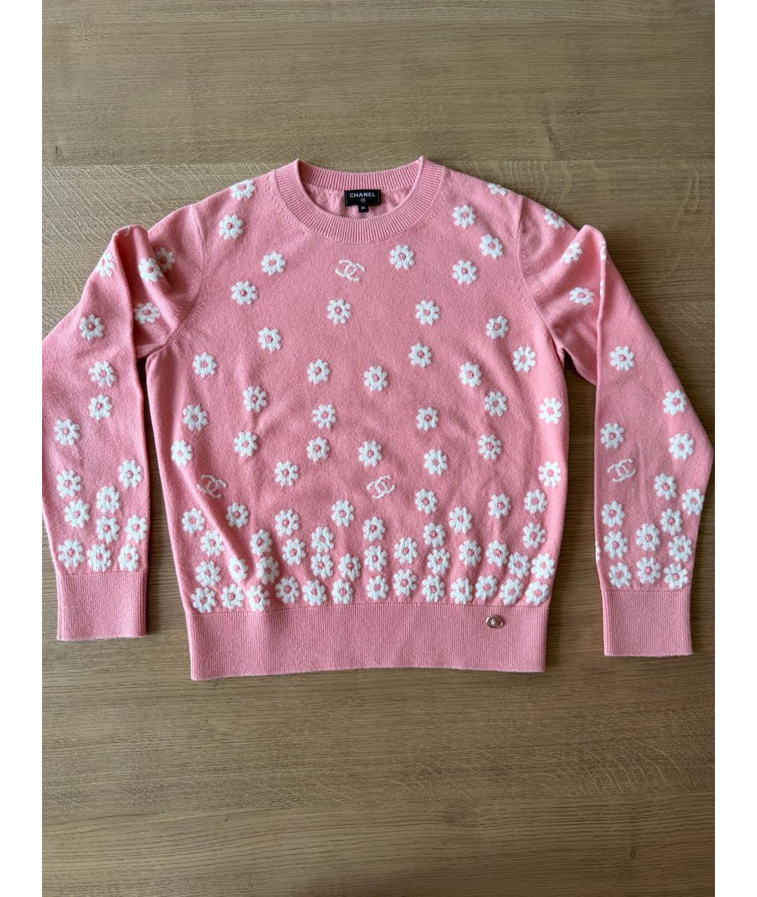 CHANEL Розовый кашемировый джемпер / свитер, фото 5
