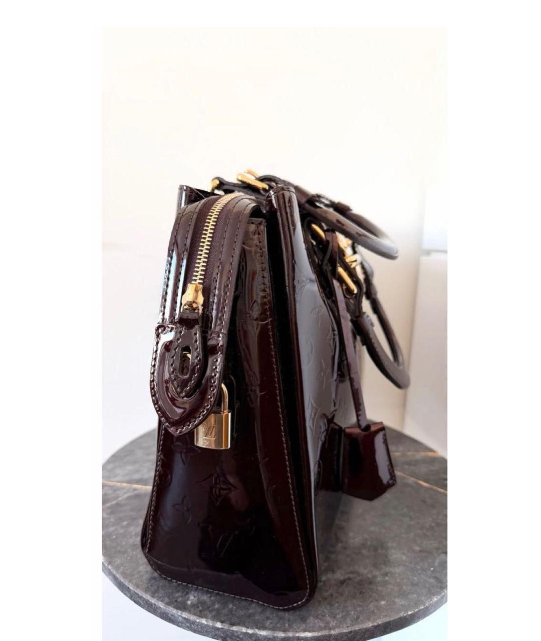 LOUIS VUITTON Бордовая сумка тоут из лакированной кожи, фото 4