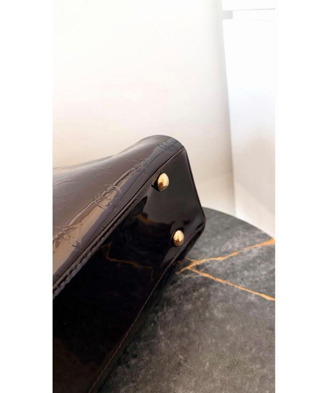 LOUIS VUITTON Бордовая сумка тоут из лакированной кожи, фото 5