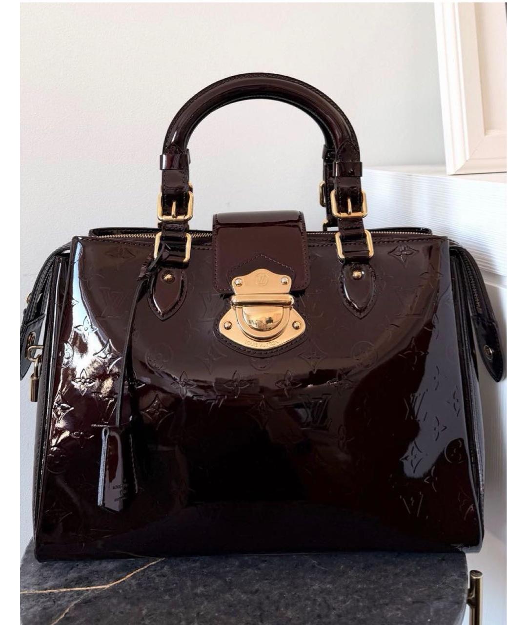 LOUIS VUITTON Бордовая сумка тоут из лакированной кожи, фото 2