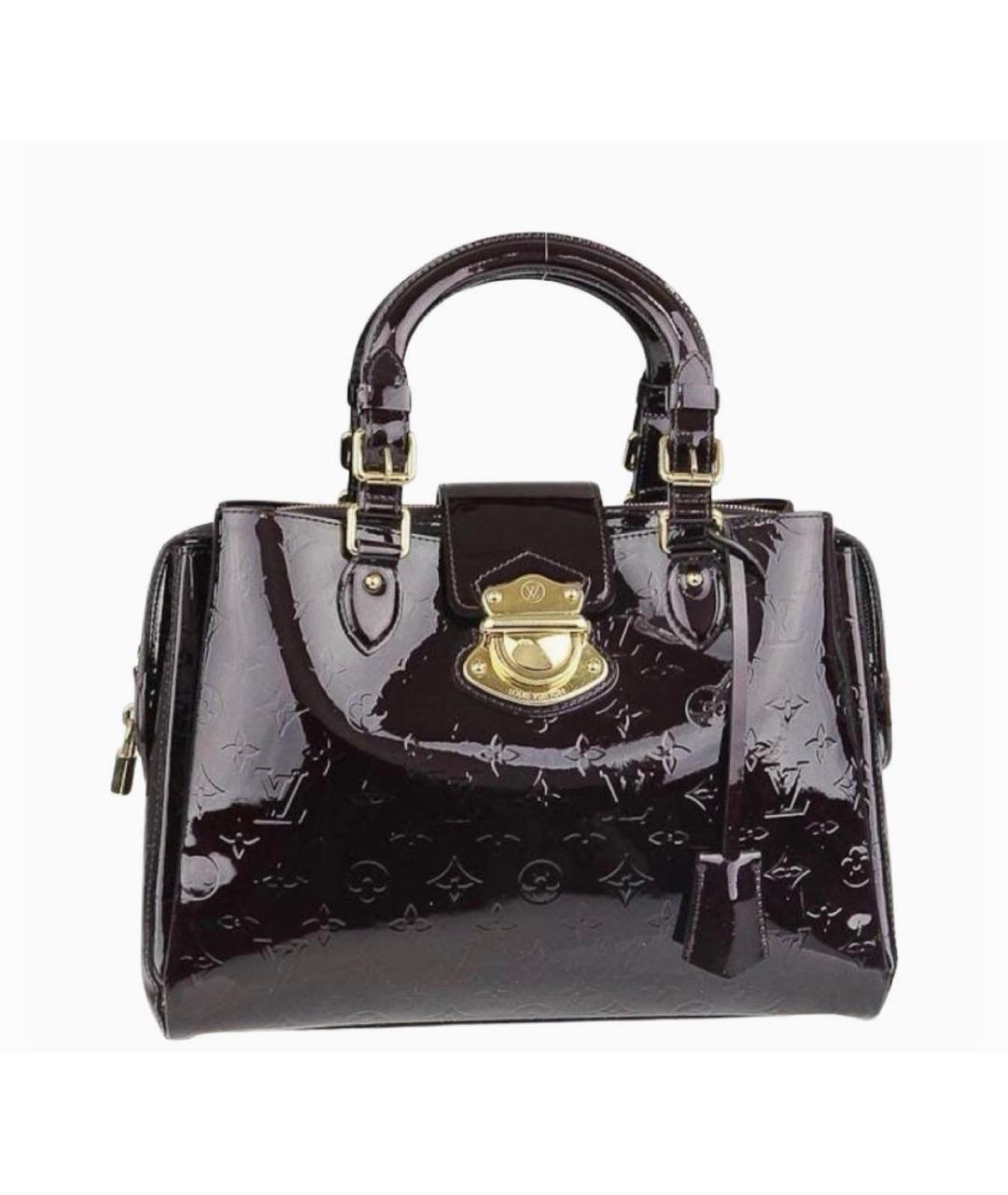 LOUIS VUITTON Бордовая сумка тоут из лакированной кожи, фото 6