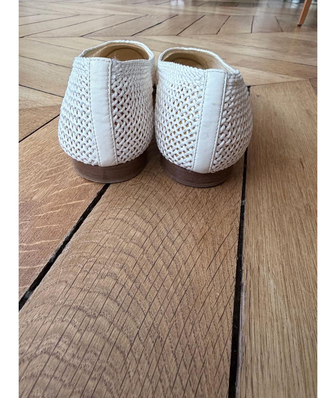 CHANEL Белые текстильные балетки, фото 4