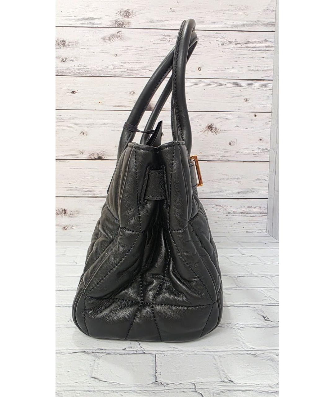 VERSACE Черная кожаная сумка тоут, фото 2