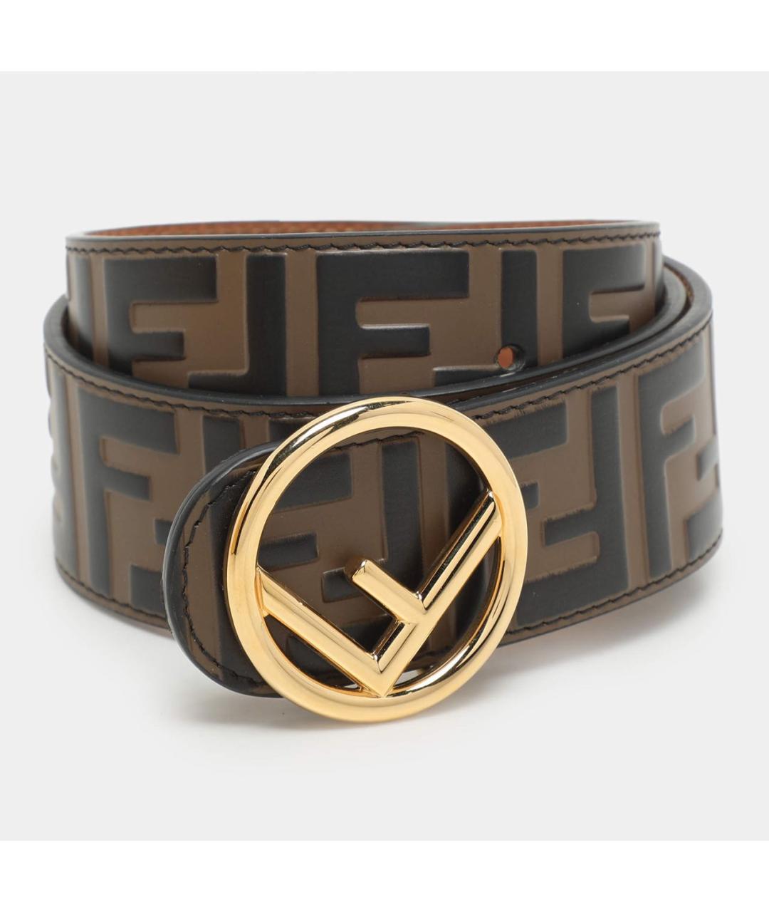 FENDI Коричневый кожаный ремень, фото 4