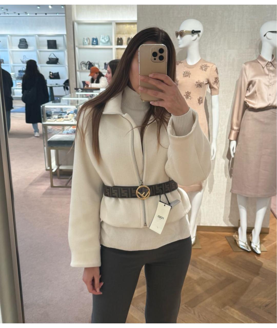 FENDI Коричневый кожаный ремень, фото 5