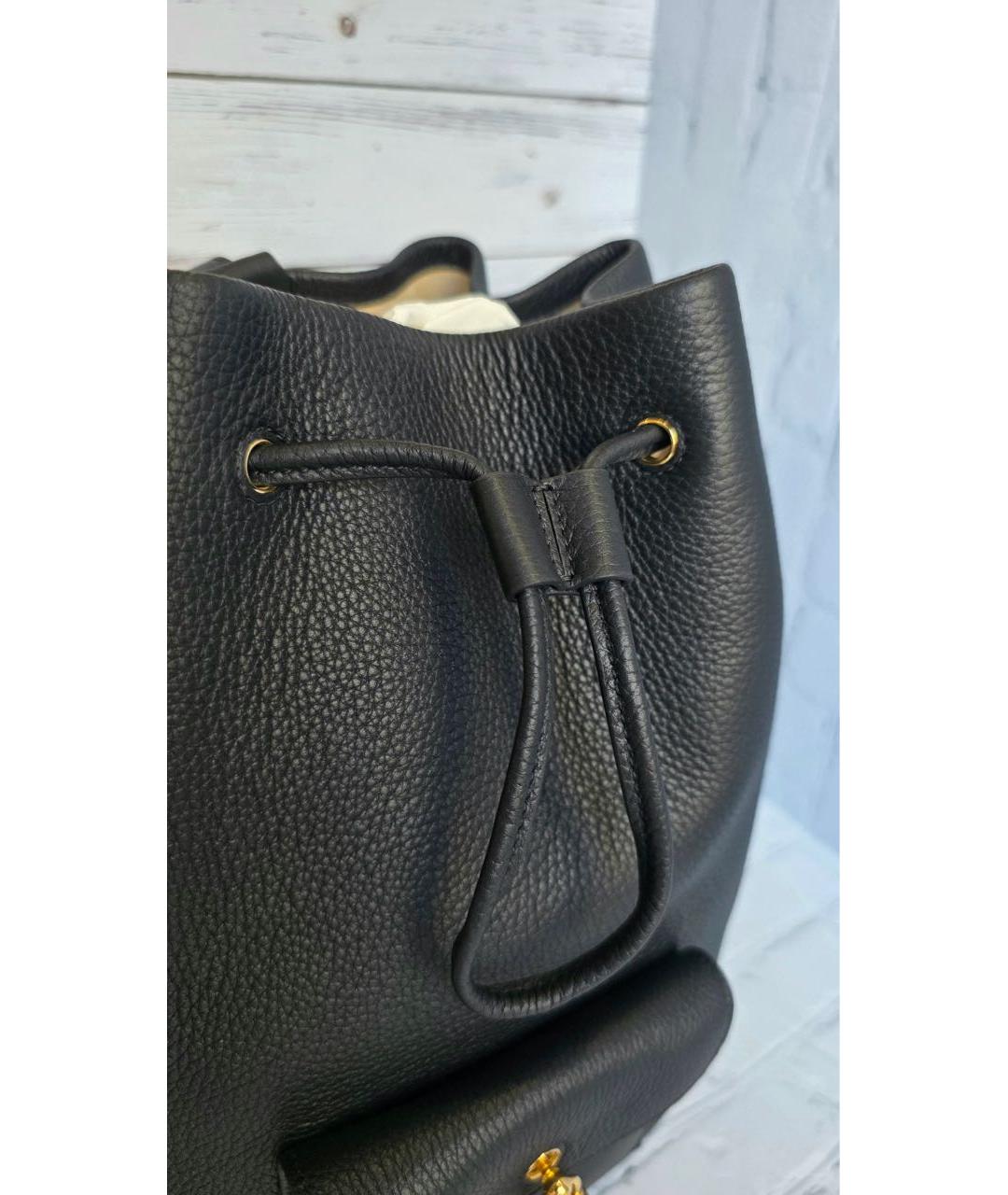 LORO PIANA Черный кожаный рюкзак, фото 6