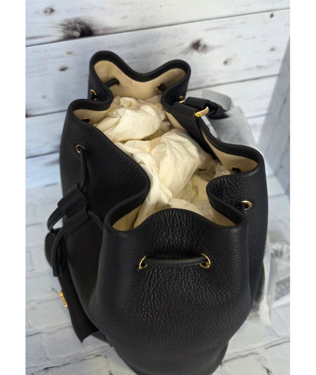 LORO PIANA Черный кожаный рюкзак, фото 4