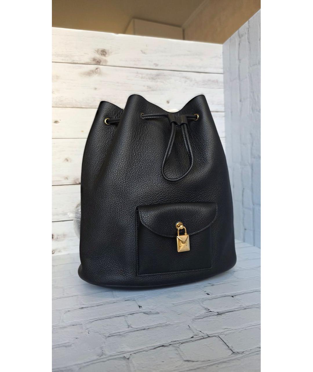 LORO PIANA Черный кожаный рюкзак, фото 9