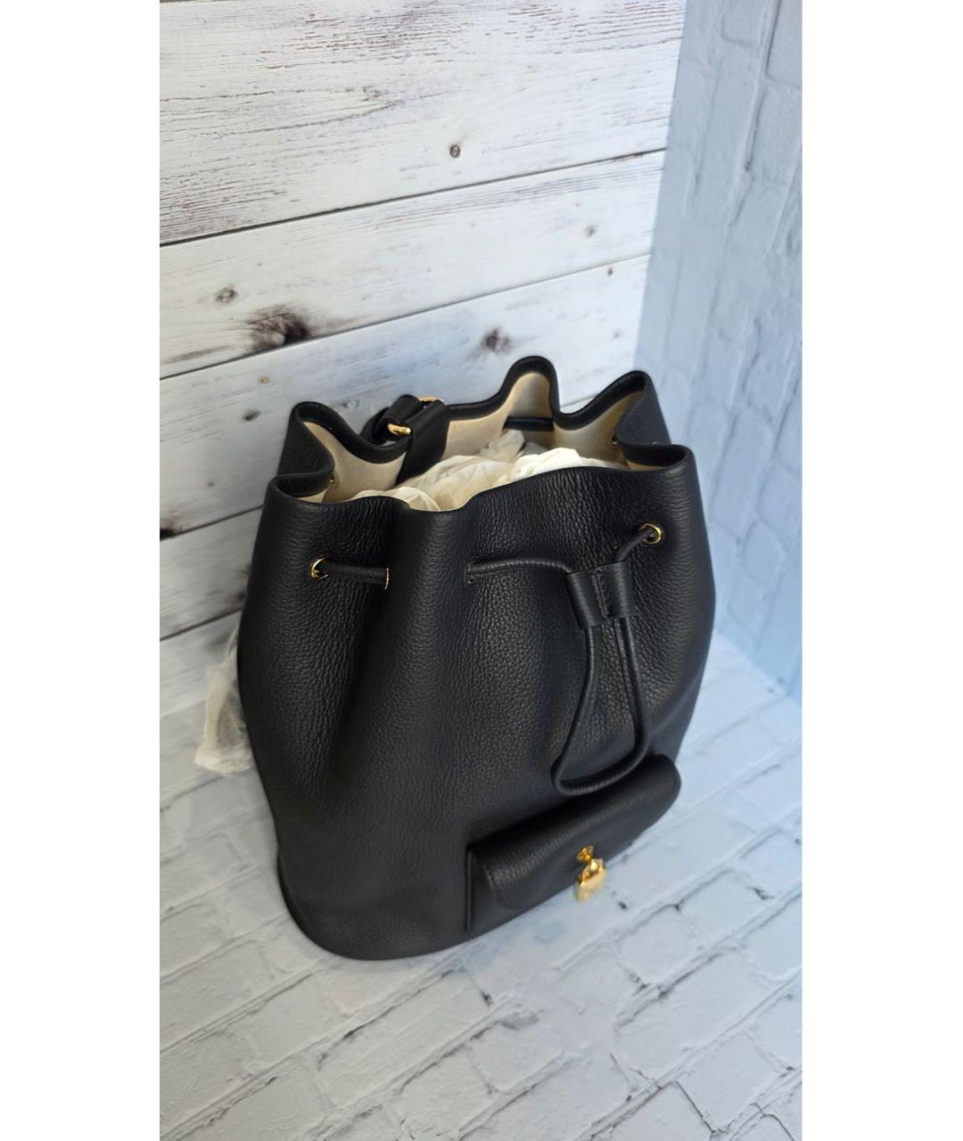 LORO PIANA Черный кожаный рюкзак, фото 2