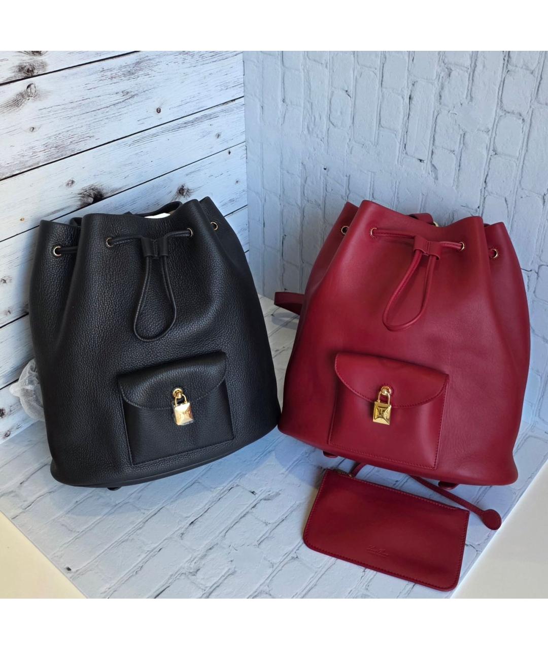 LORO PIANA Черный кожаный рюкзак, фото 8