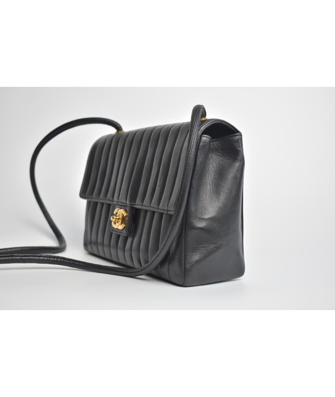 CHANEL Черная кожаная сумка через плечо, фото 2