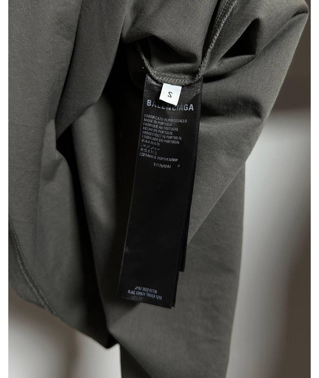 BALENCIAGA Серая хлопковая футболка, фото 6