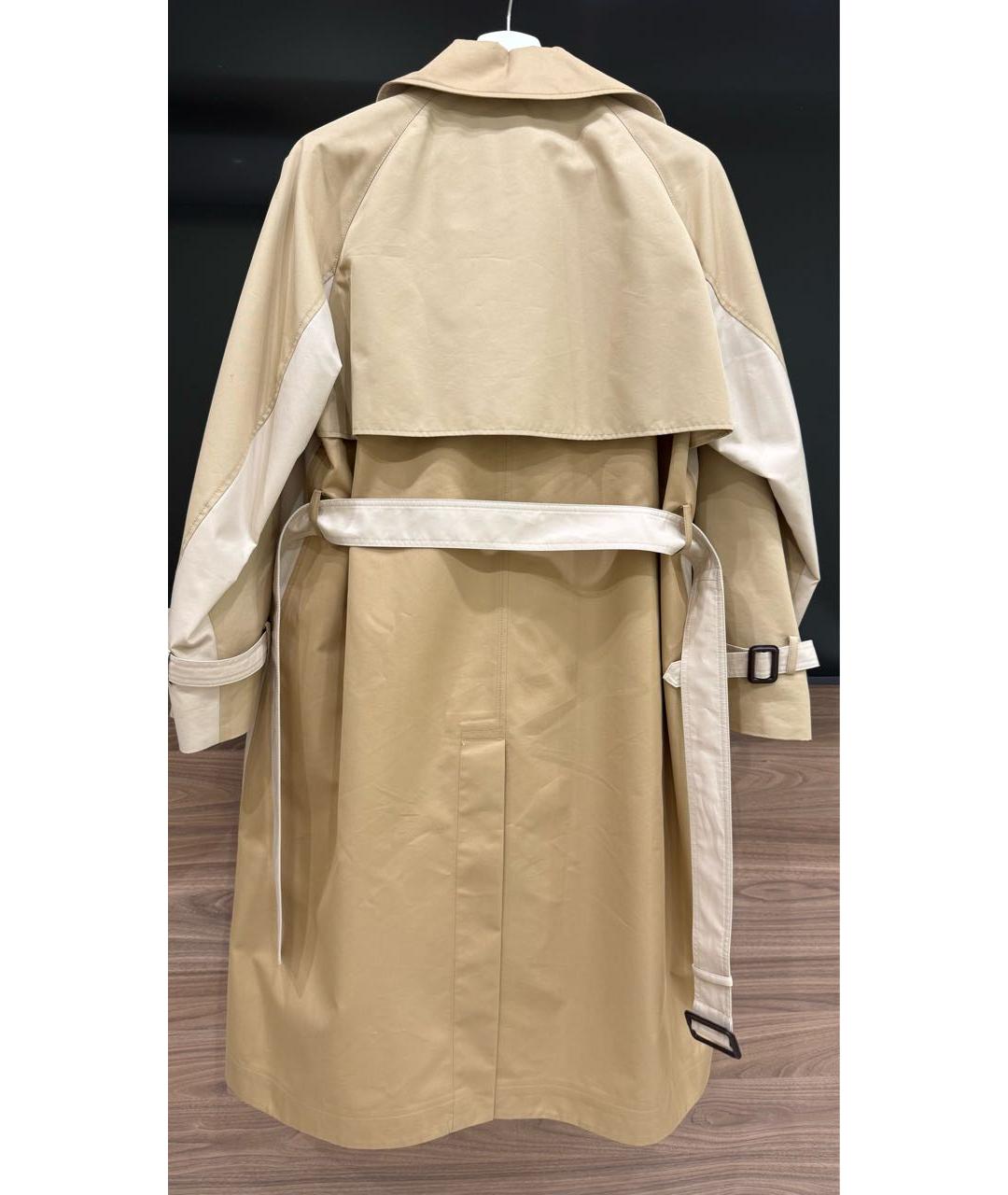 MAX MARA Бежевый хлопковый тренч/плащ, фото 5