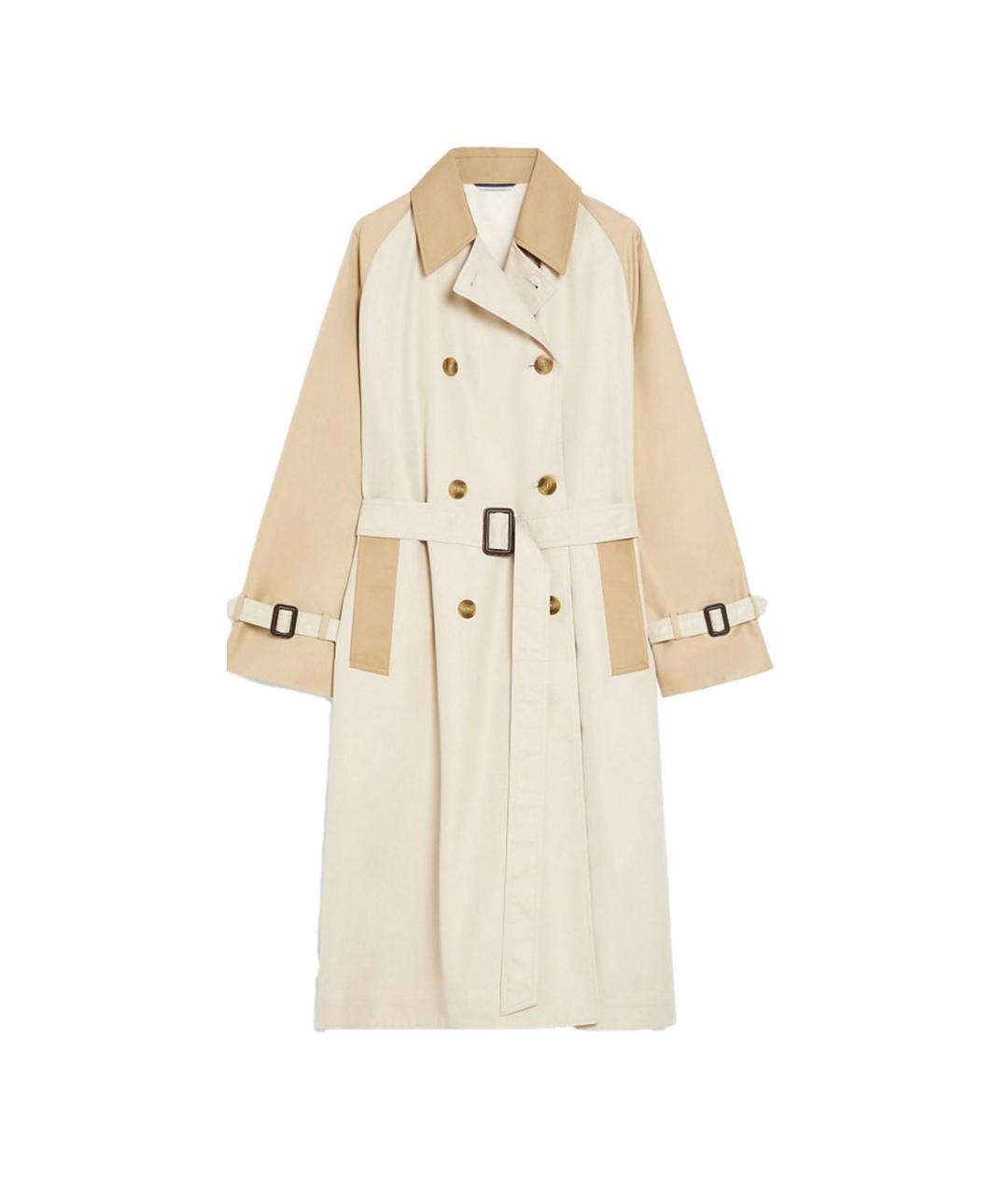 MAX MARA Бежевый хлопковый тренч/плащ, фото 9