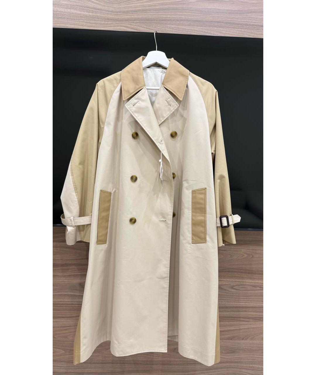 MAX MARA Бежевый хлопковый тренч/плащ, фото 6