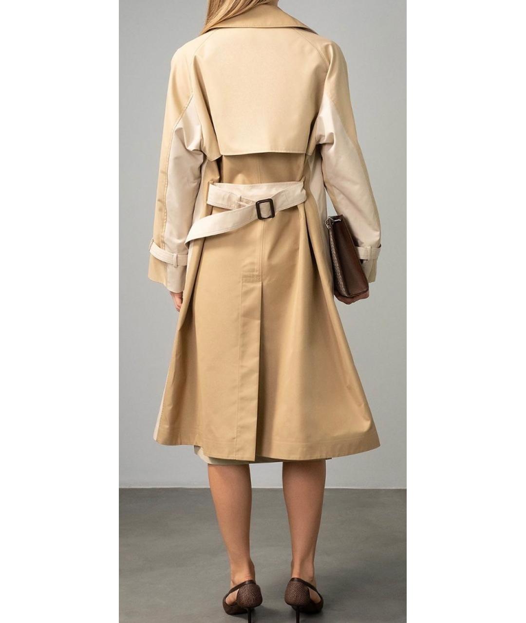 MAX MARA Бежевый хлопковый тренч/плащ, фото 2