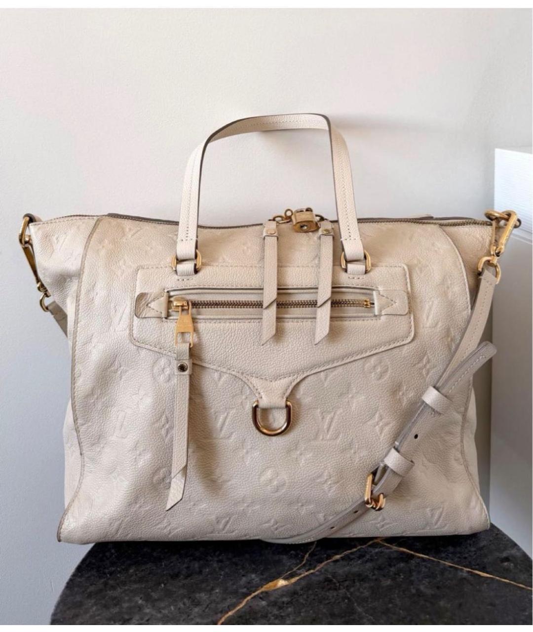 LOUIS VUITTON Бежевая кожаная сумка тоут, фото 2