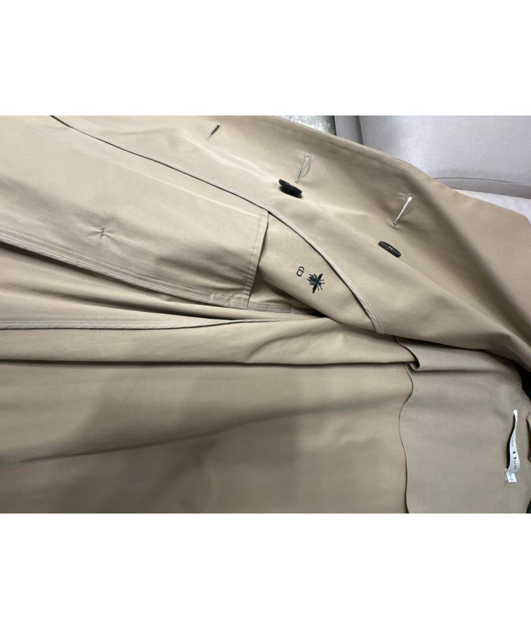 CHRISTIAN DIOR Бежевый хлопковый тренч/плащ, фото 6