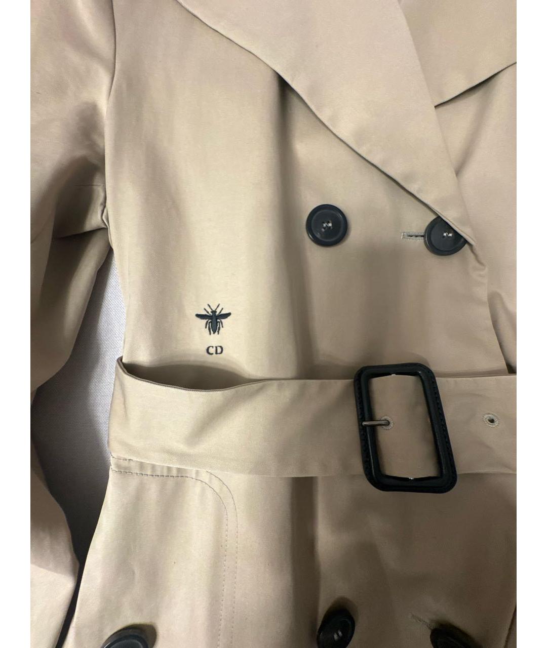 CHRISTIAN DIOR Бежевый хлопковый тренч/плащ, фото 4