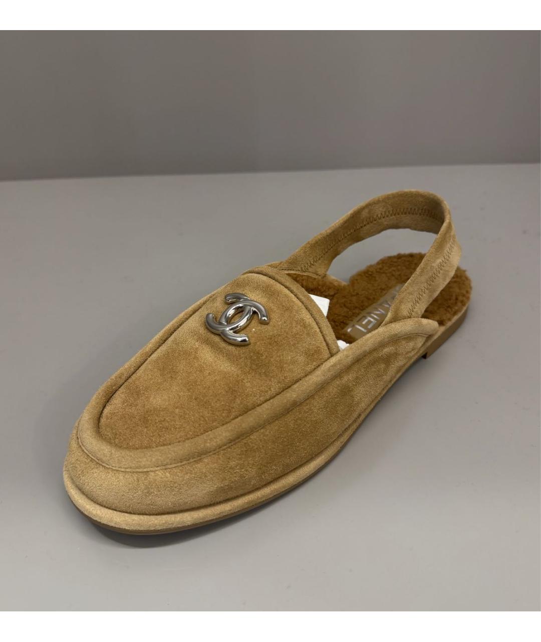 CHANEL Бежевые замшевые мюли, фото 2