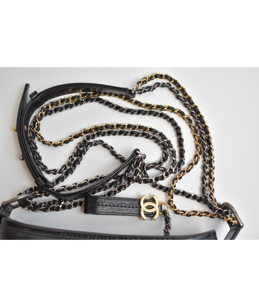 CHANEL Черная кожаная сумка через плечо, фото 8