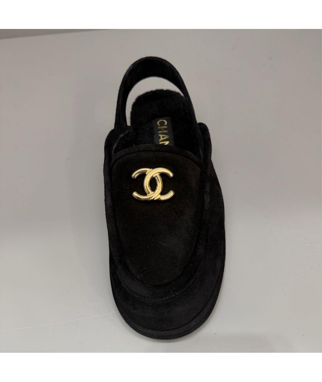 CHANEL Черные замшевые мюли, фото 3