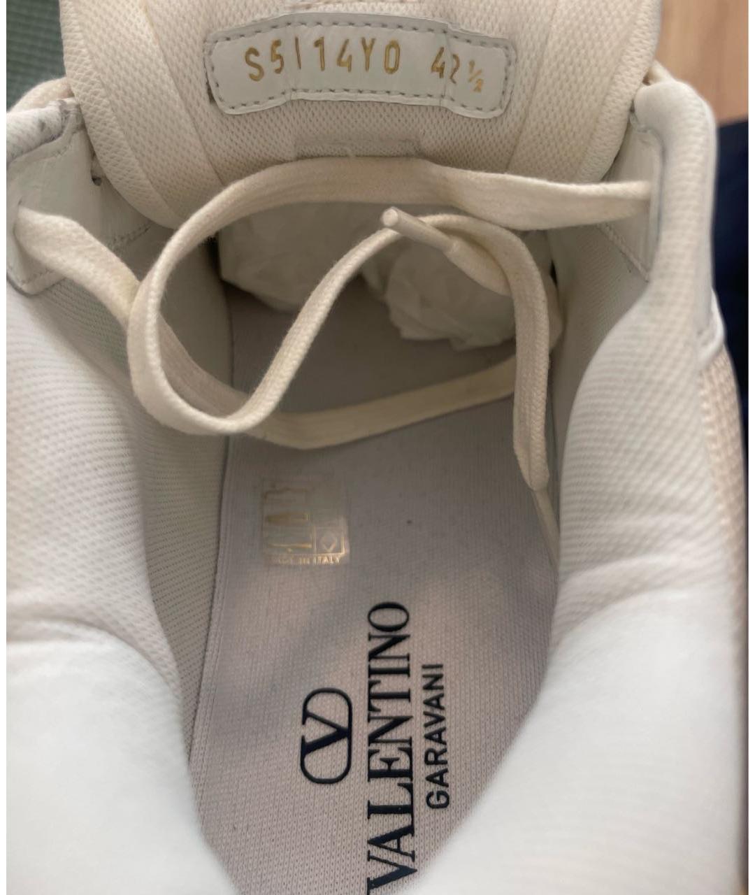 VALENTINO Белые кожаные низкие кроссовки / кеды, фото 6