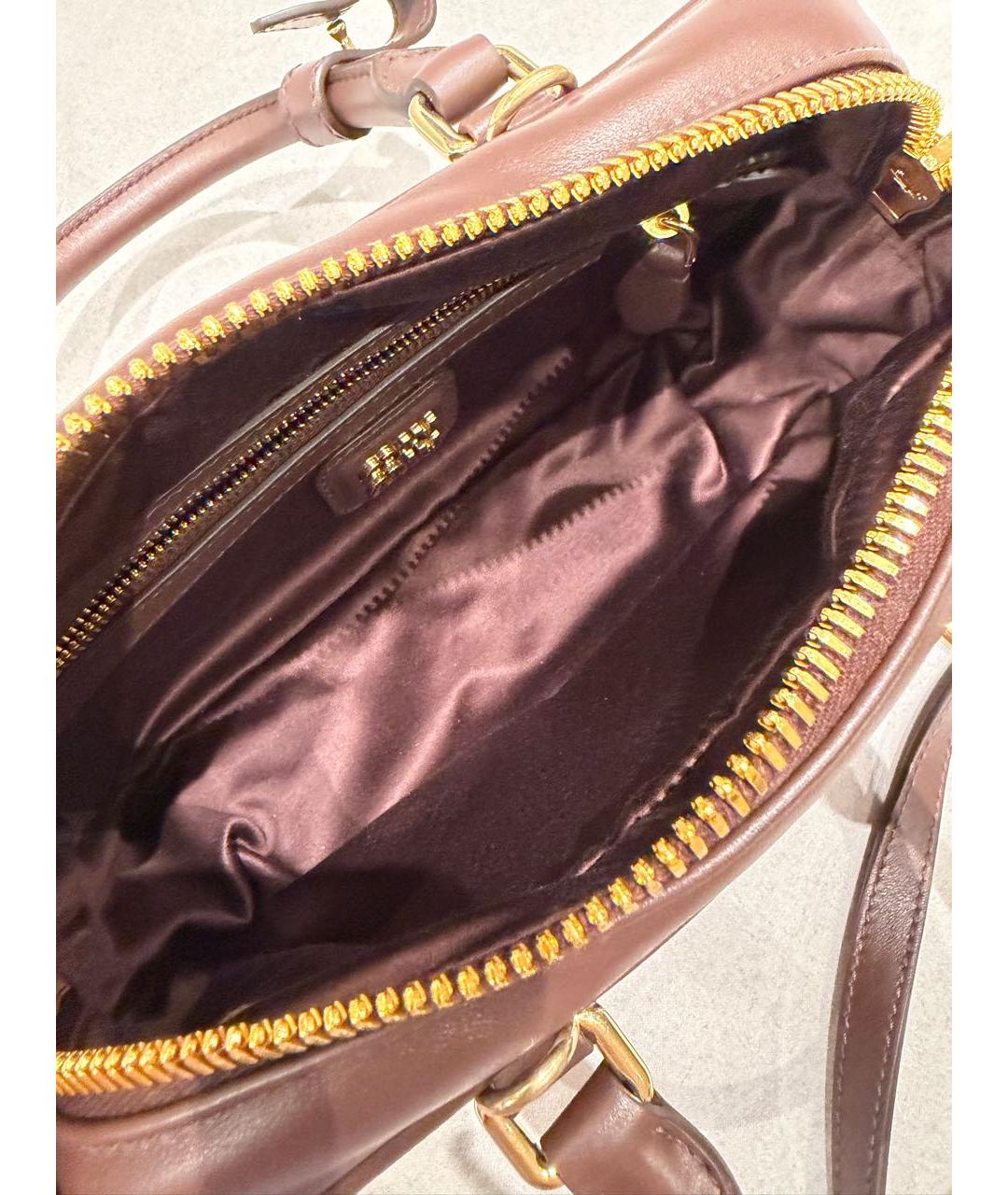 MIU MIU Коричневая кожаная сумка с короткими ручками, фото 4