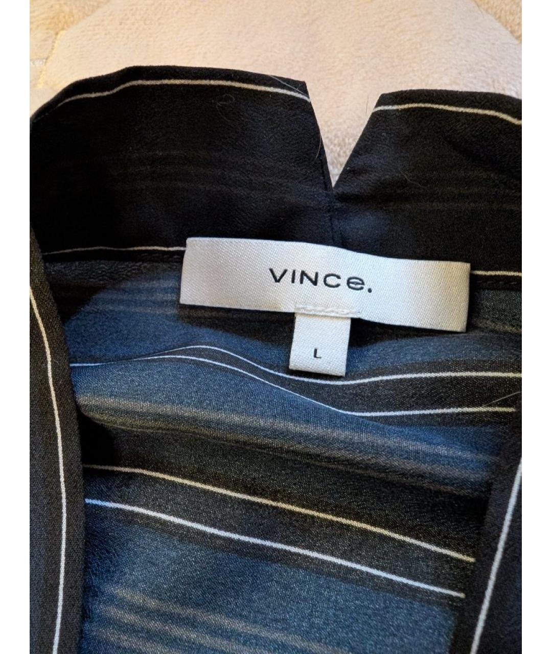 VINCE Темно-синее полиэстеровое повседневное платье, фото 3