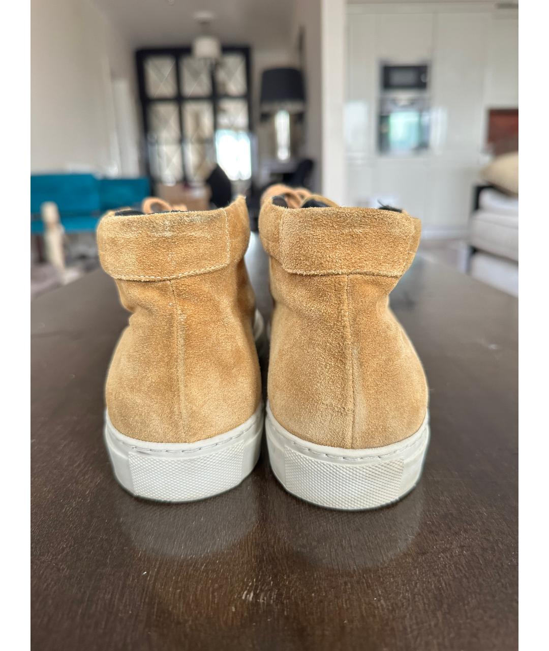 COMMON PROJECTS Коричневые замшевые низкие кроссовки / кеды, фото 4