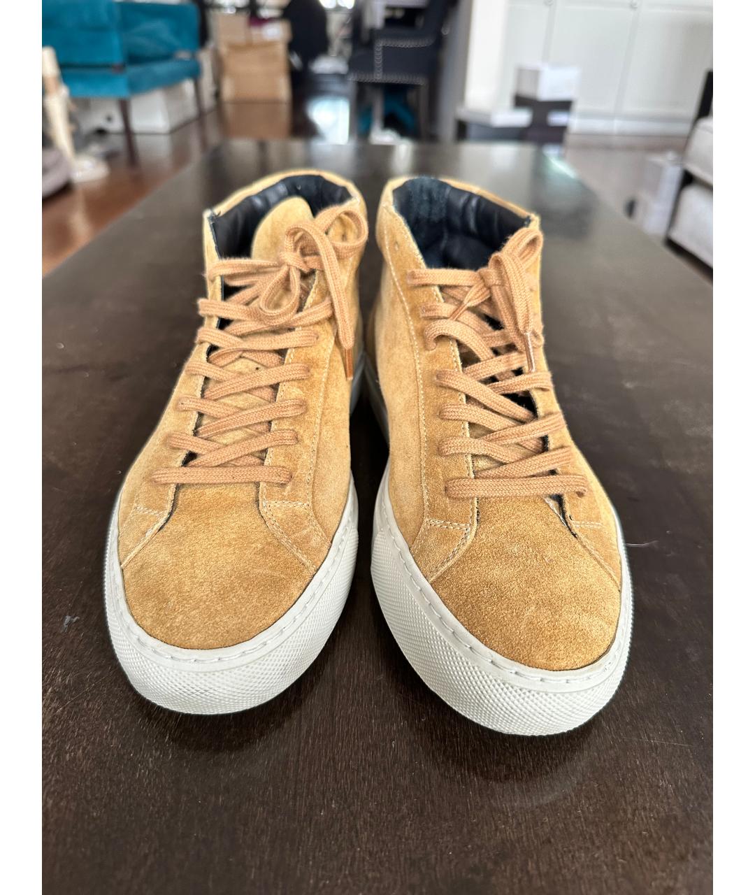 COMMON PROJECTS Коричневые замшевые низкие кроссовки / кеды, фото 2