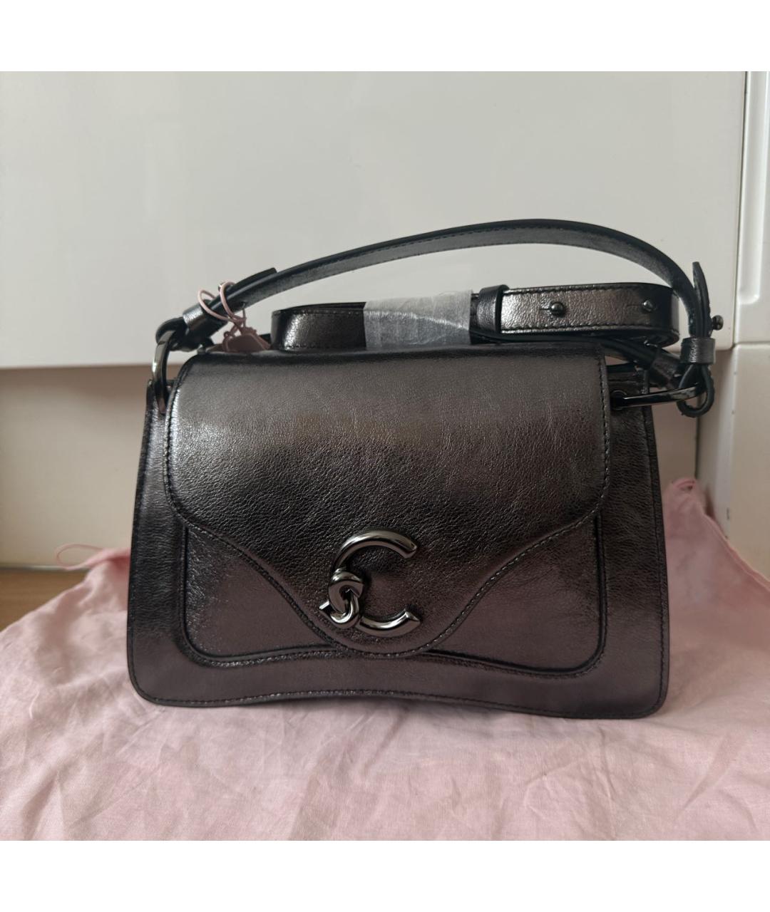 COCCINELLE Серая кожаная сумка через плечо, фото 6