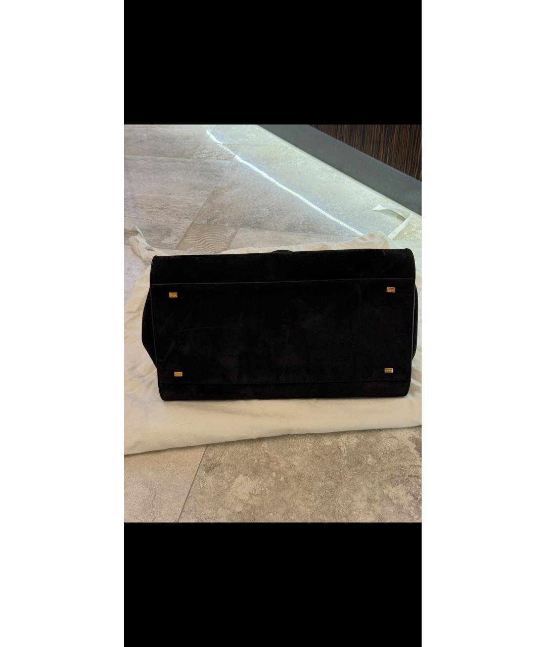 THE ROW Черная замшевая сумка тоут, фото 3