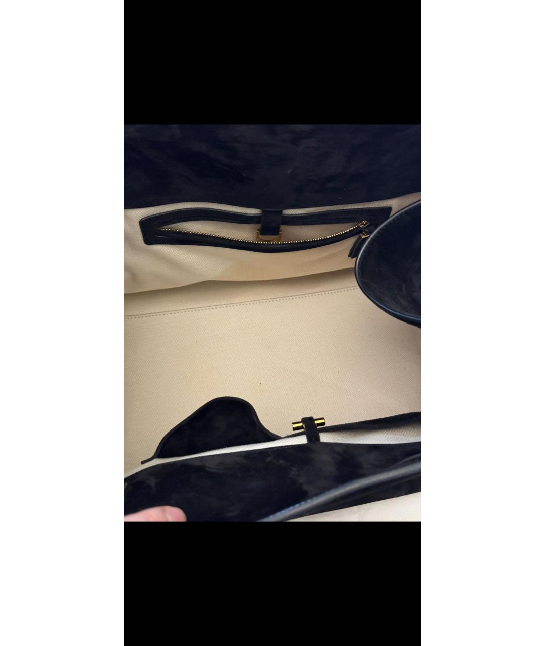 THE ROW Черная замшевая сумка тоут, фото 4