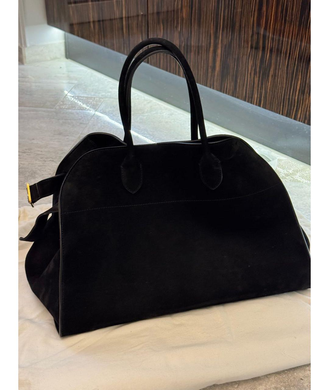 THE ROW Черная замшевая сумка тоут, фото 9