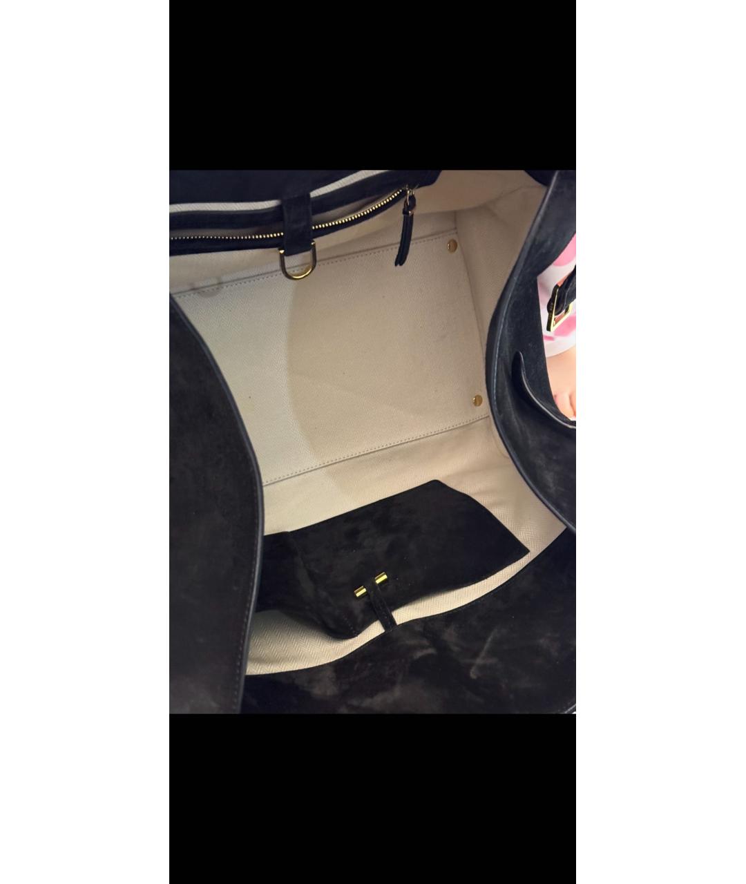 THE ROW Черная замшевая сумка тоут, фото 5