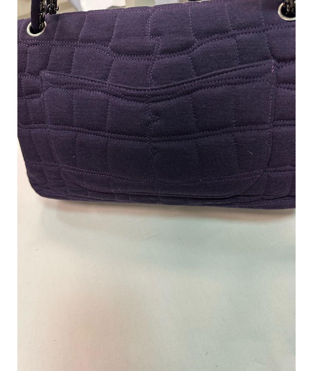 CHANEL Фиолетовая тканевая сумка через плечо, фото 5