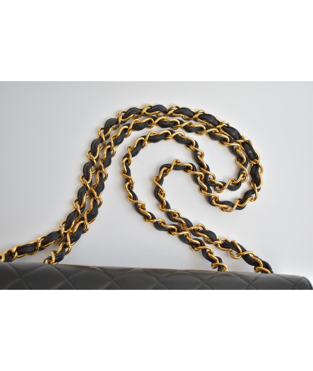 CHANEL Черная кожаная сумка через плечо, фото 8