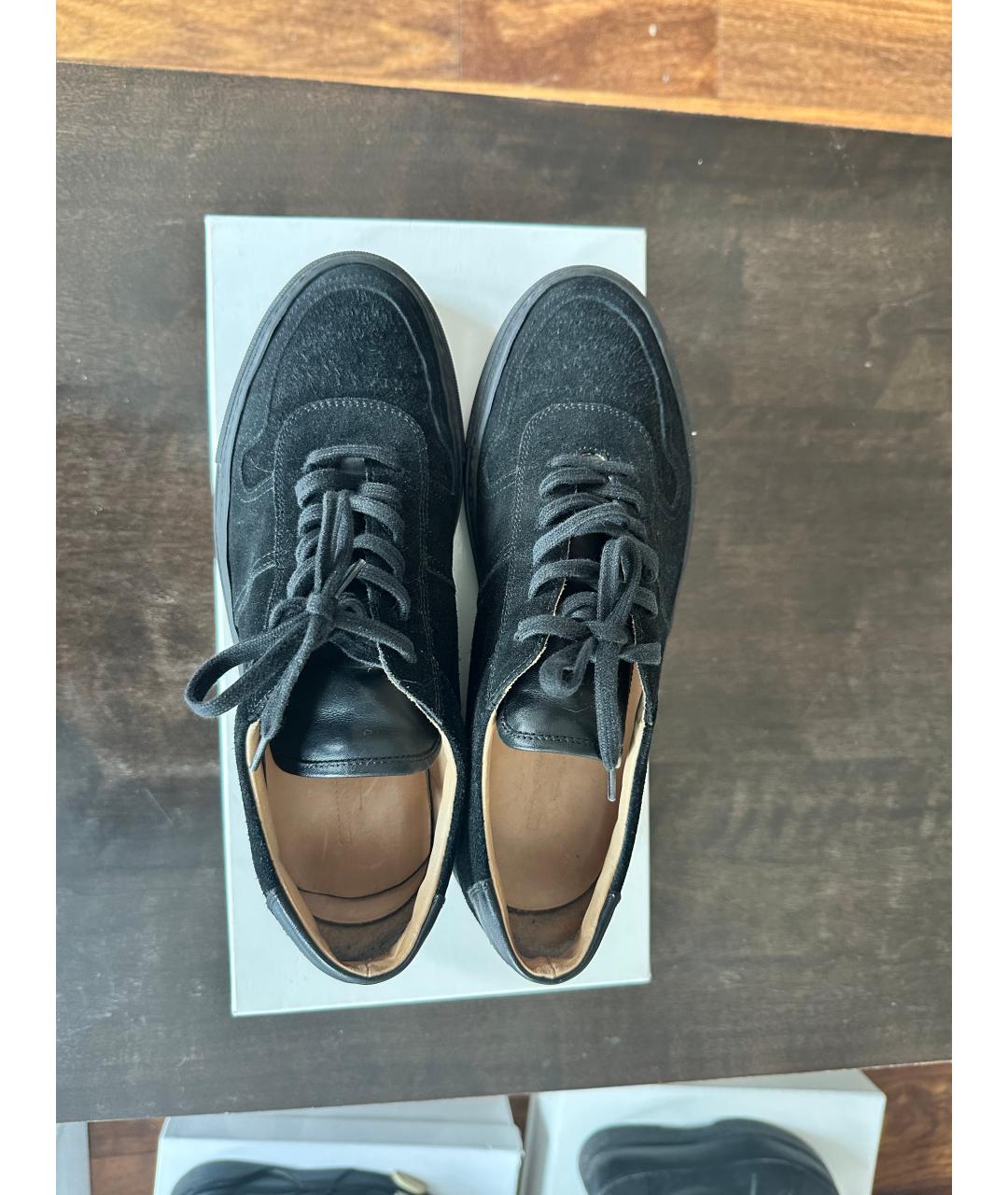 COMMON PROJECTS Черные замшевые низкие кроссовки / кеды, фото 3