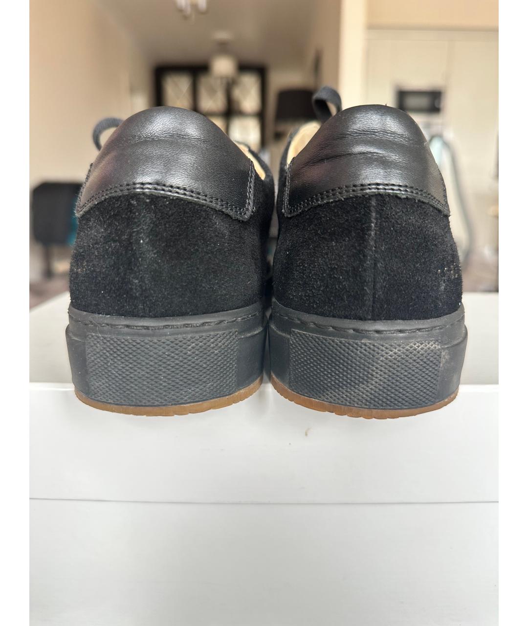 COMMON PROJECTS Черные замшевые низкие кроссовки / кеды, фото 4