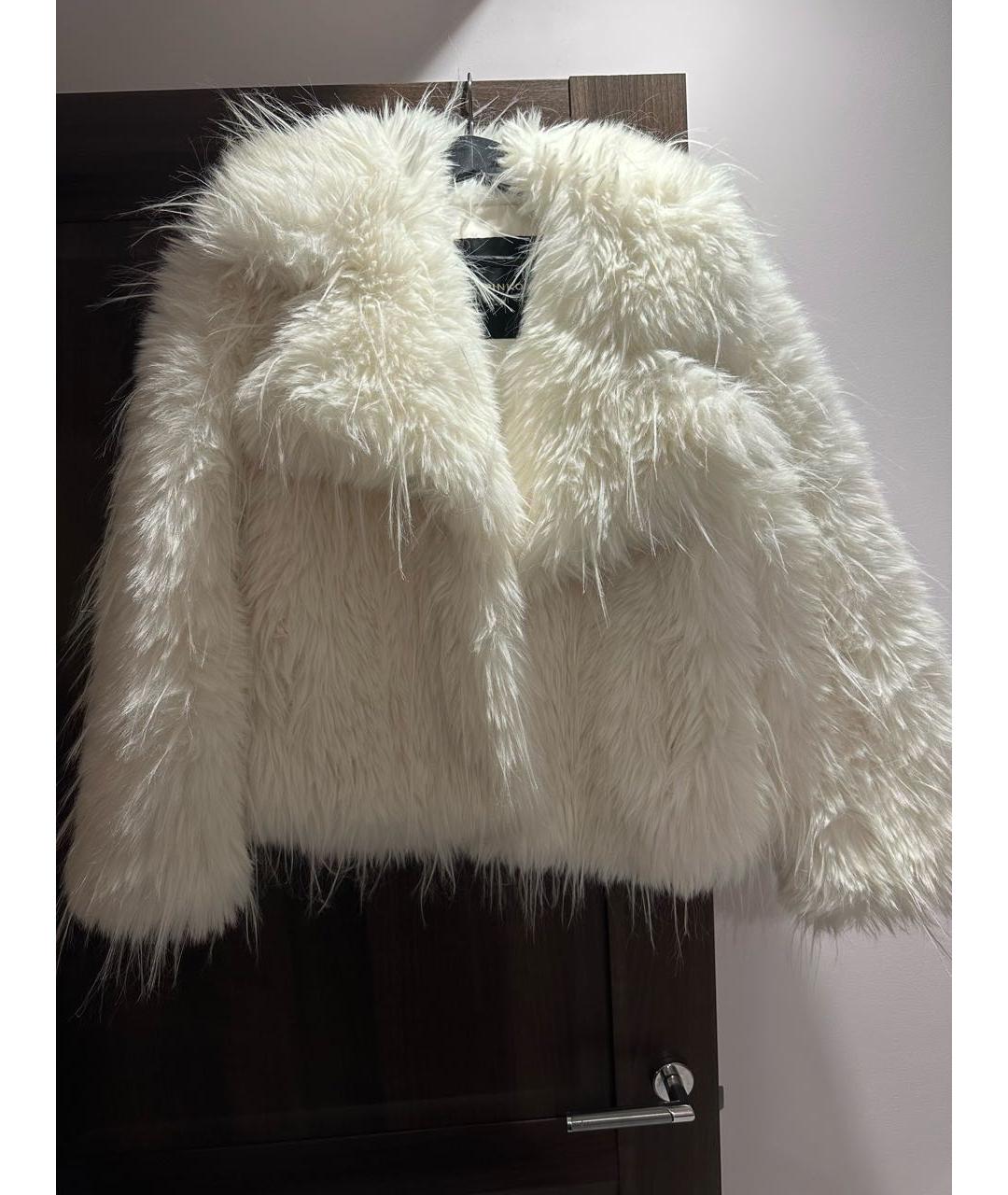 PINKO Белая полиэстеровая шуба, фото 5